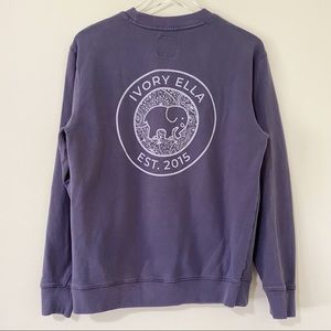 IVORY ELLA Elephant Graphic Sweatshirt Dusty Purple Organic Cotton Size Small